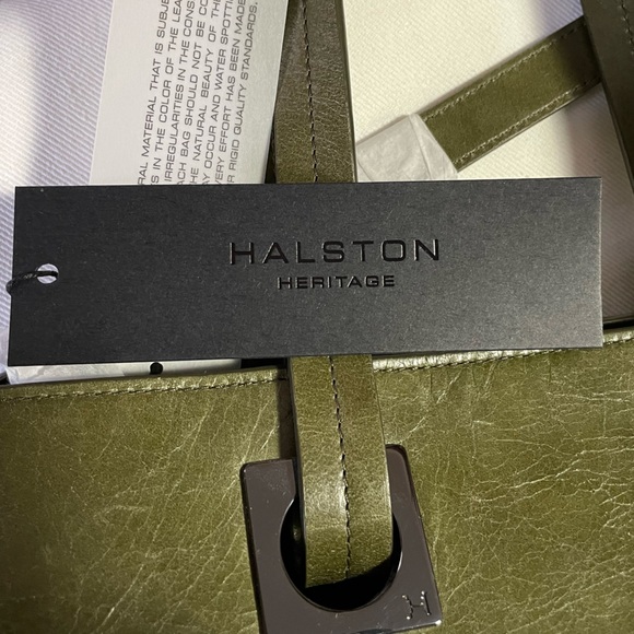 NWT HALSTON HERITAGE  OLIVE COLORED  HANDBAG - Picture 5 of 12